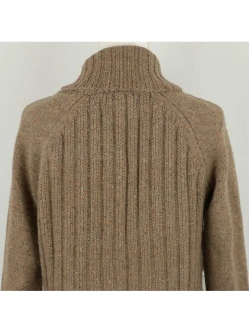 Eddie Bauer Women's Medium Brown Angora Blend Ribbed Button Up Cardigan